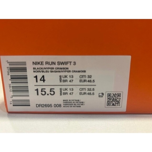 Nike Run Swift 3 Road Running Shoes Black/Hyper Crimson DR2695-008 NIB - Size 14 main image 8